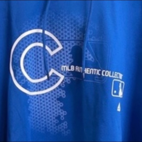 Chicago Cubs baseball player shadow Therma base pullover Hoodie Blue SZ … - Picture 7 of 7